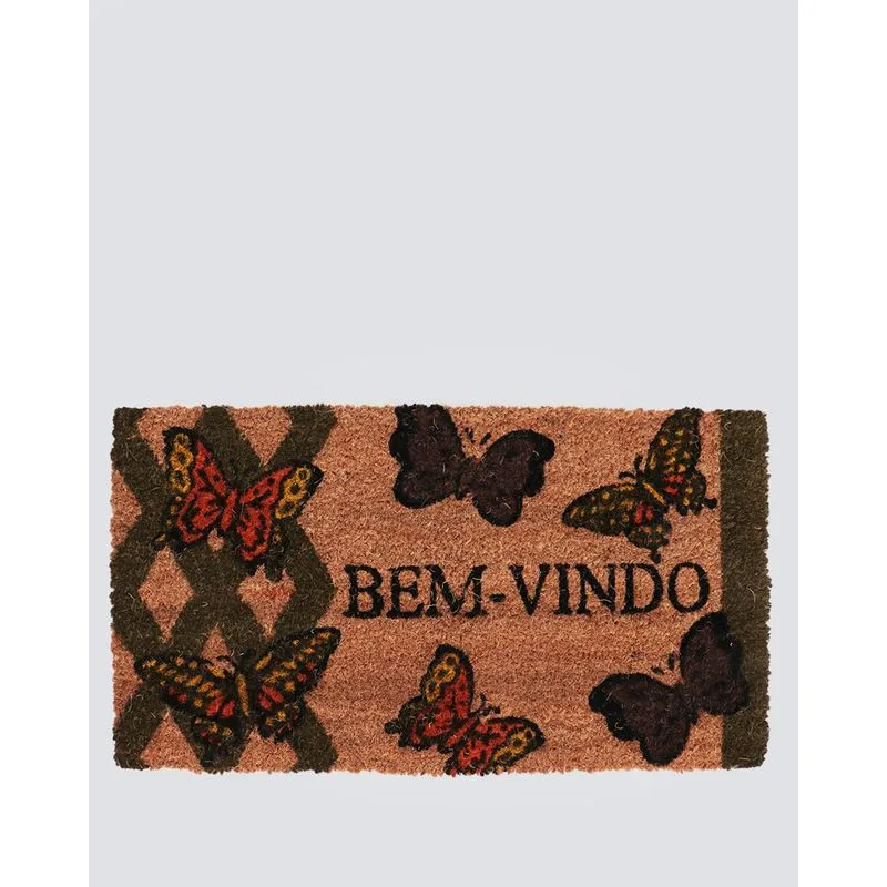 Capacho Fibra de Coco Bem Vindo Marrom Claro UN