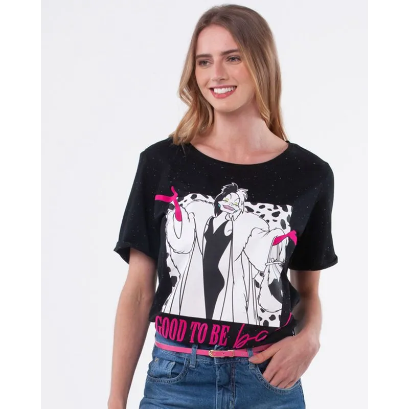 Camiseta Feminina Disney Cruella Preta G