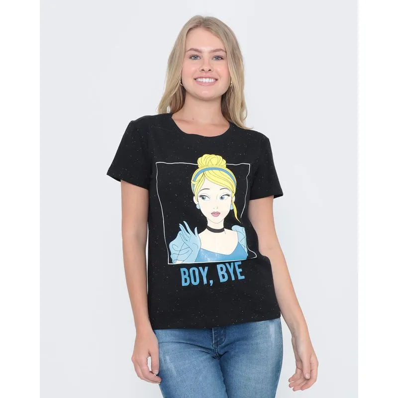 Blusa Estampa Cinderela Disney Preta P