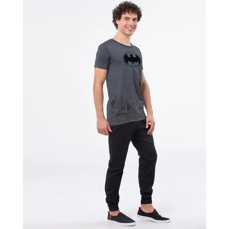 Camiseta Batman Logo Liga da Justiça Cinza M