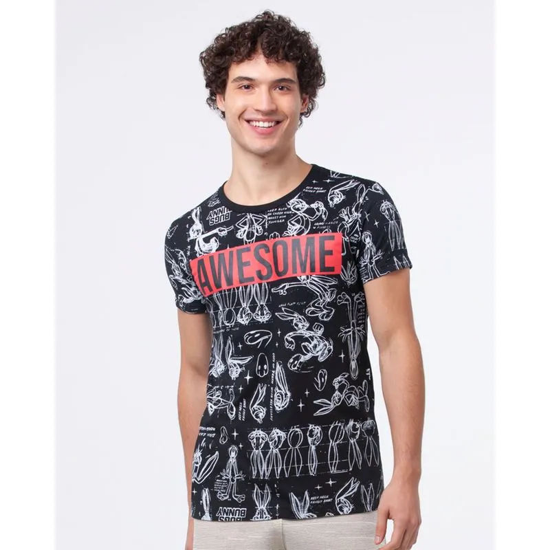 Camiseta Pernalonga Looney Tunes Awesome Preta G