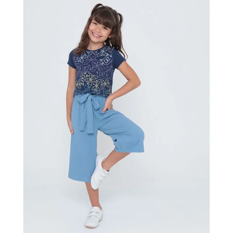 Conjunto Infantil Pantacourt Azul Marinho 8