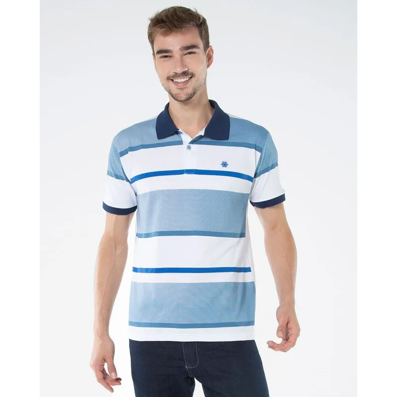 Polo Masculina Listrada Branca G