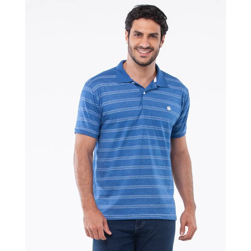 Polo Masculina Listras Azul G