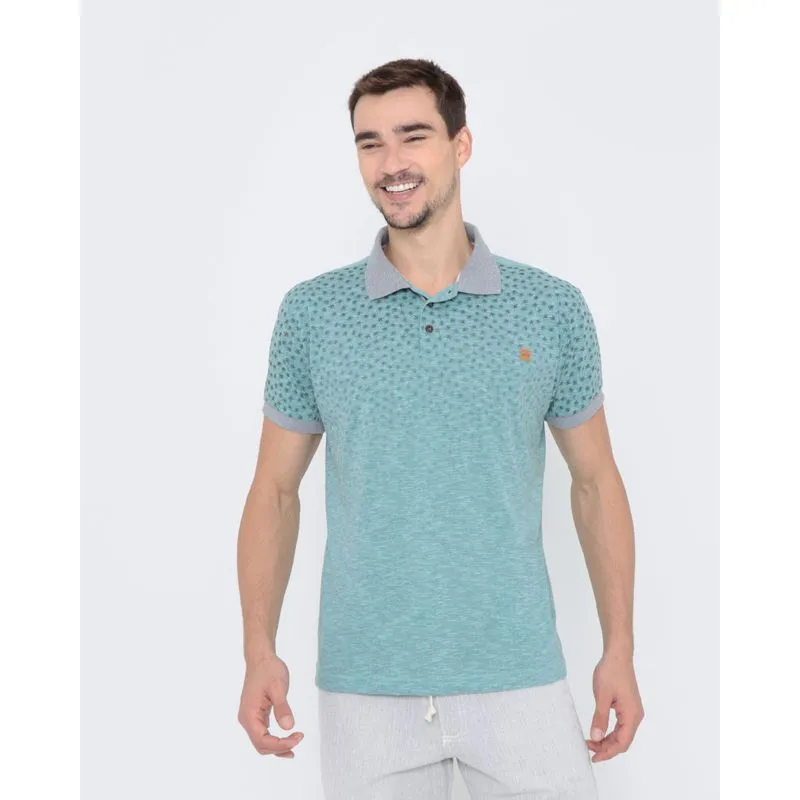 Polo Masculina Estampa Coqueiros Verde P