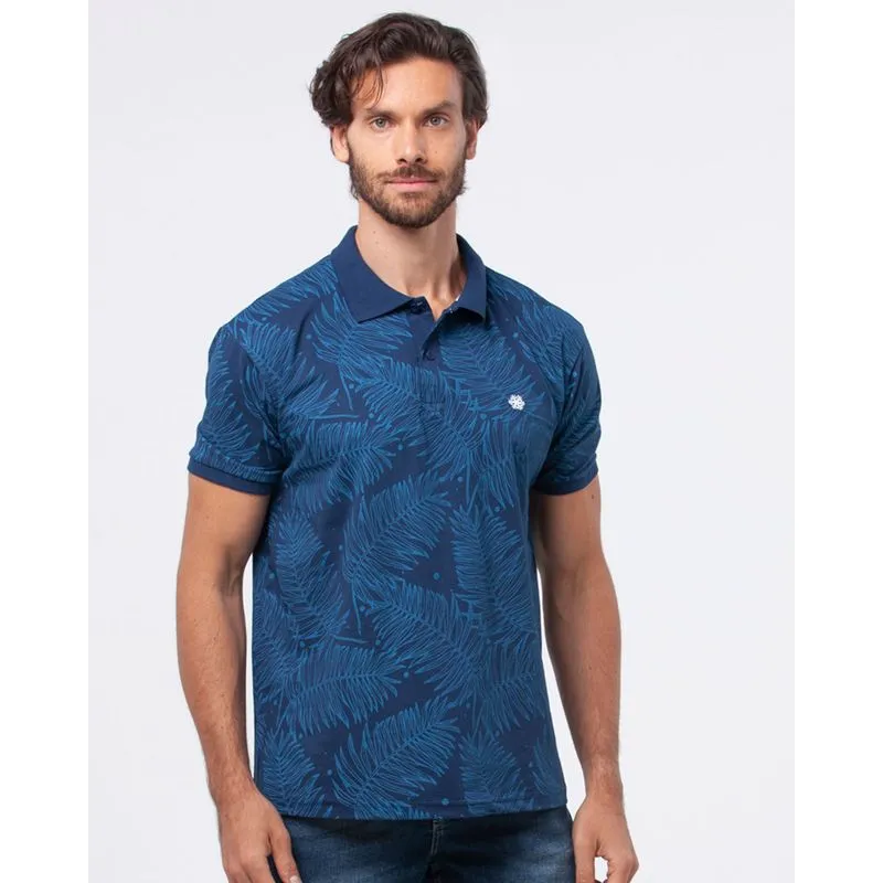 Polo Estampada Florida Azul G