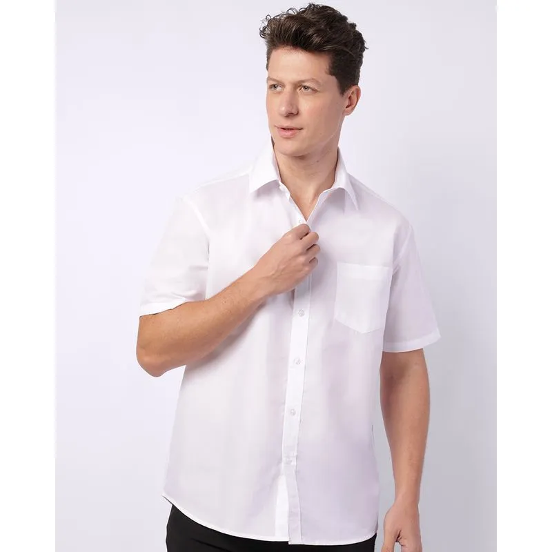 Camisa Masculina Manga Curta com Bolso Branca 2
