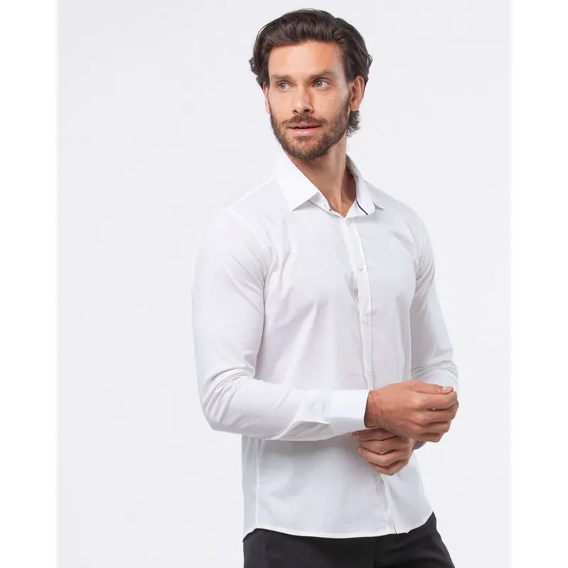 Camisa Masculina Básica Lisa Branca 5