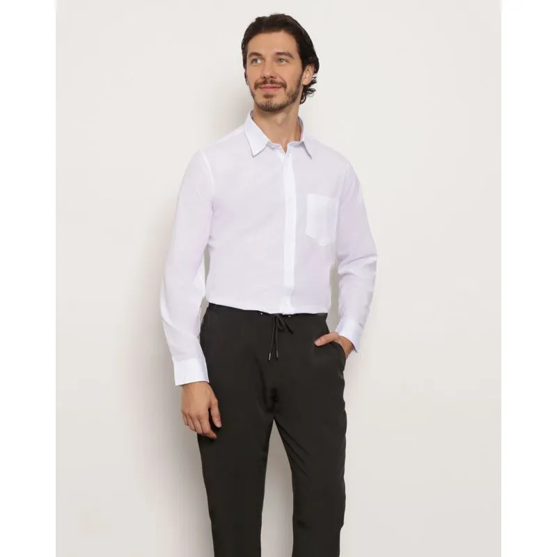 Camisa Masculina Manga Longa Branca 2