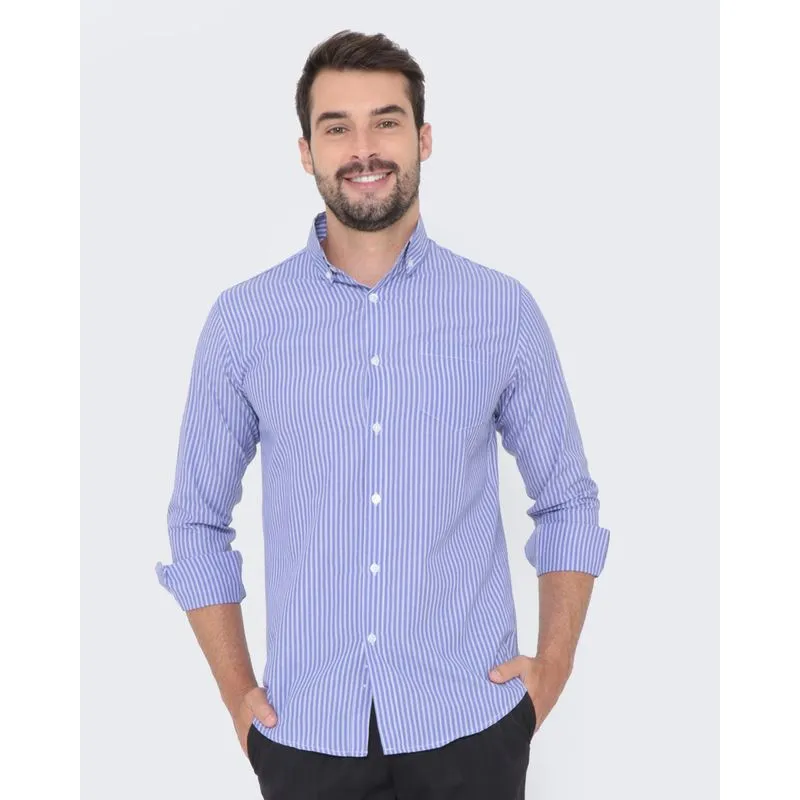 Camisa Masculina Manga Manga Longa Azul 5