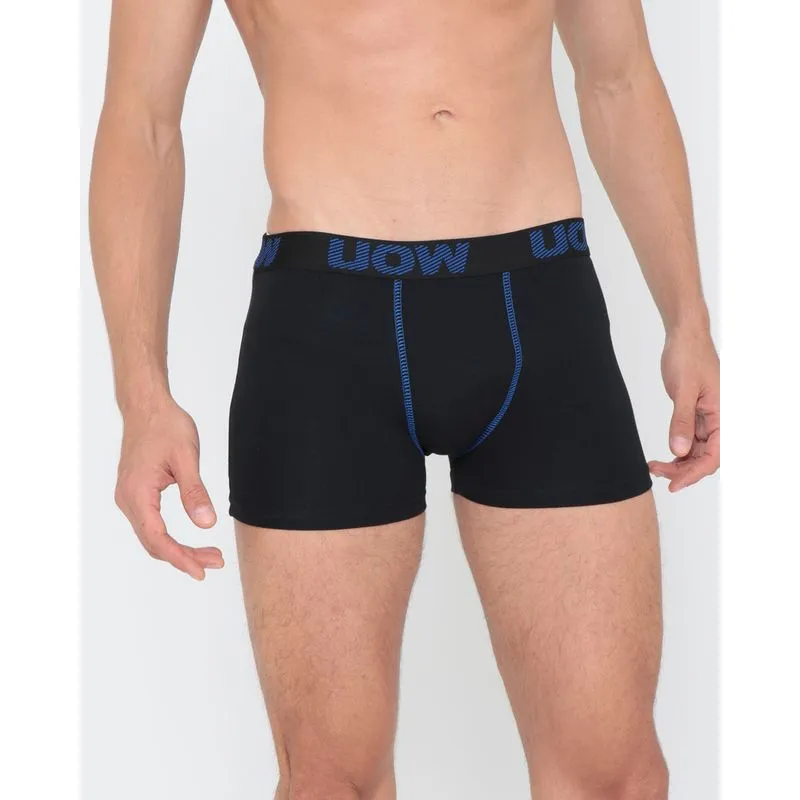 Cueca Boxer Algodão Preta e Azul P