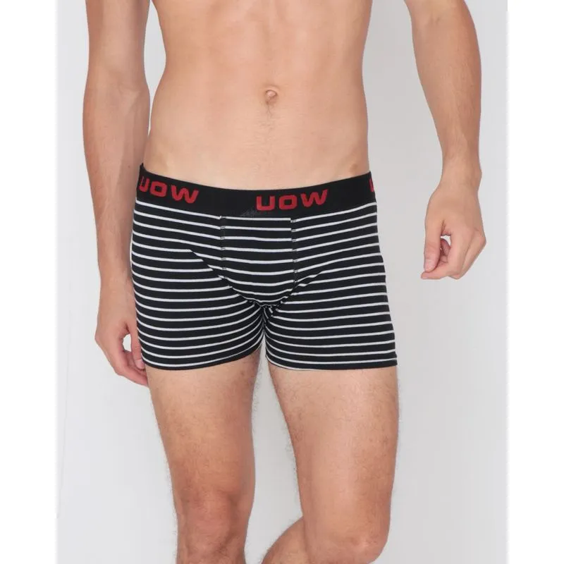 Cueca Boxer Algodão Listrada Preta G