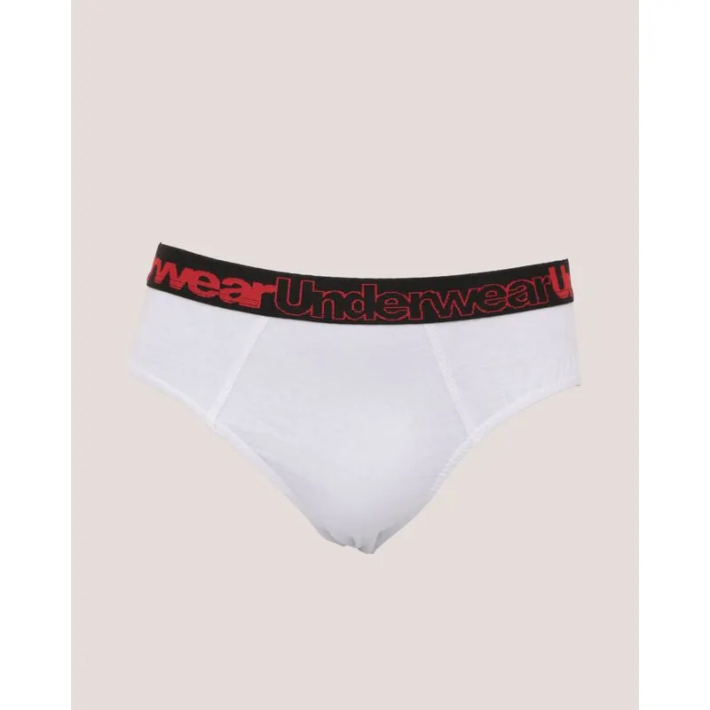 Cueca Slip Masculina Algodão com Estampa Sortida Branca G