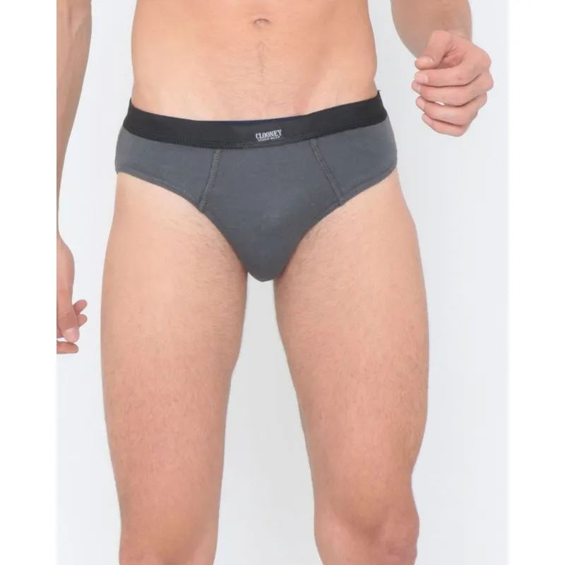Cueca Slip de Algodão Cinza Chumbo M