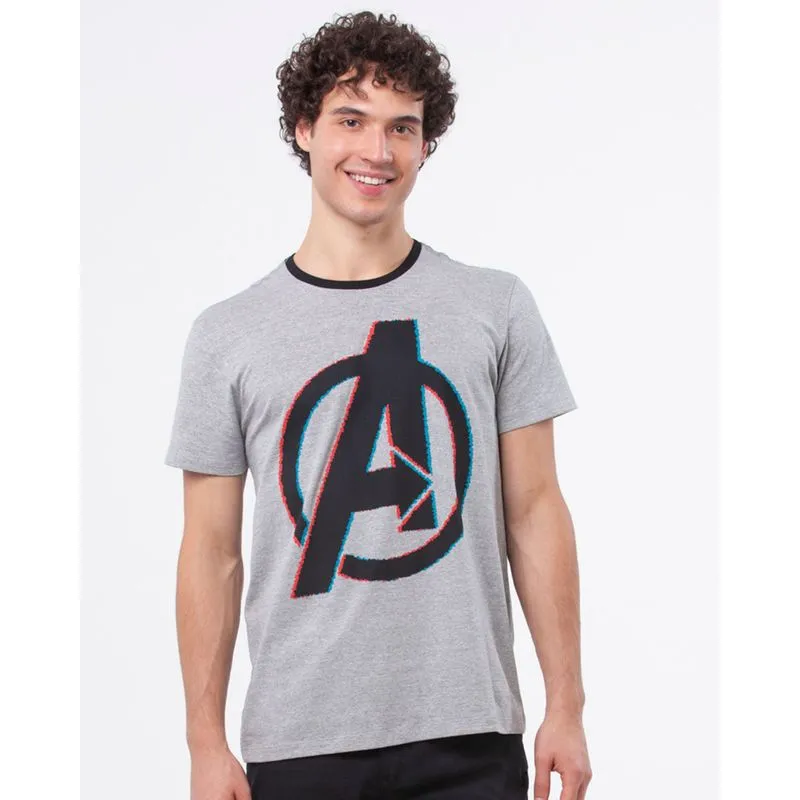 Camiseta Masculina Marvel Vingadores Cinza P