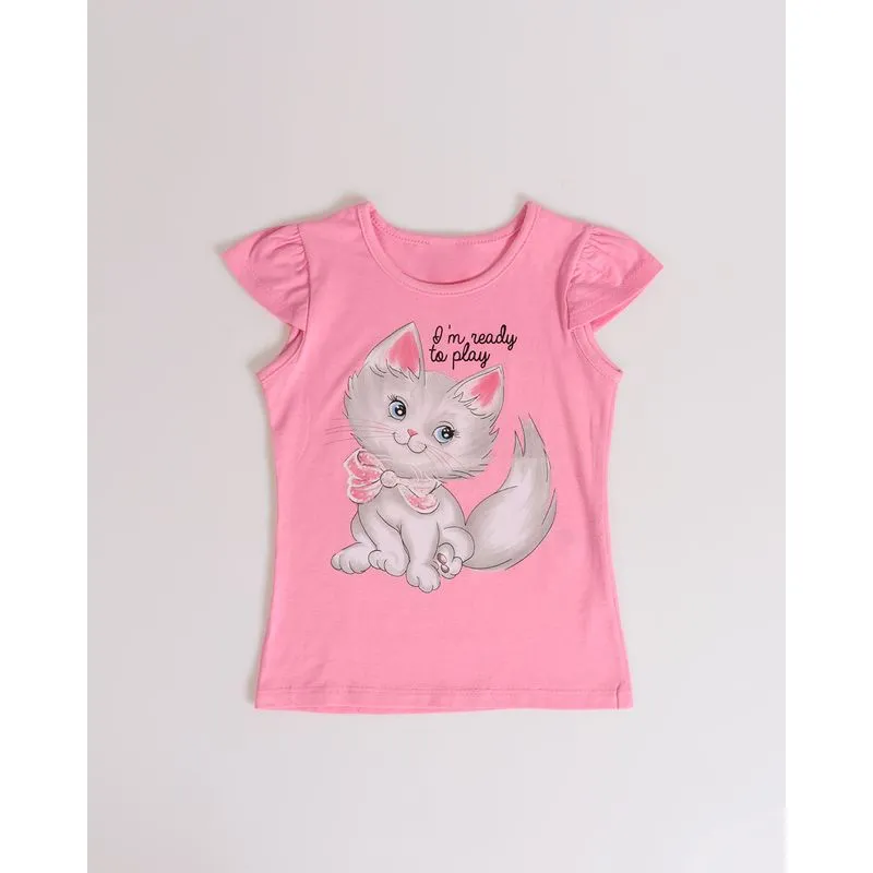 Blusa Bebê Estampa Gatinha Rosa 1