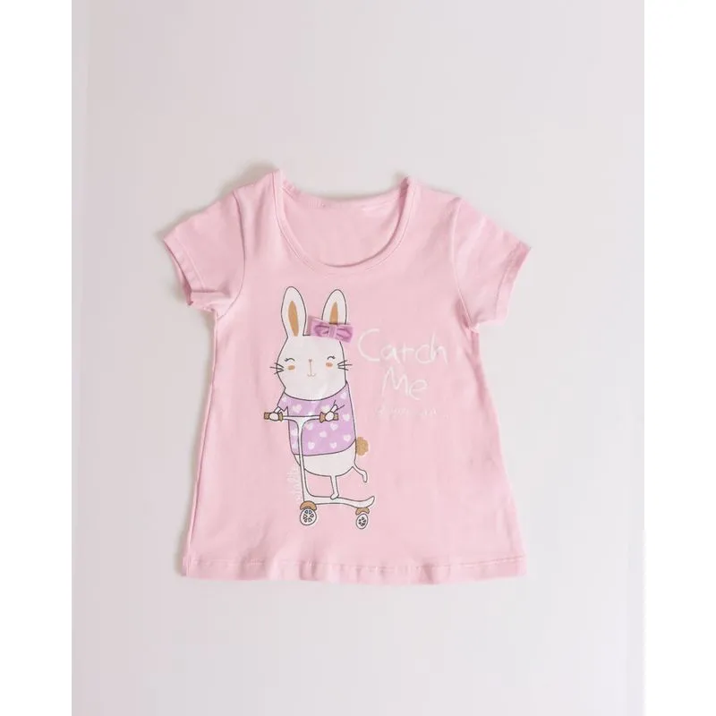 Blusa Bebê Estampa Gatinha Rosa Claro 2