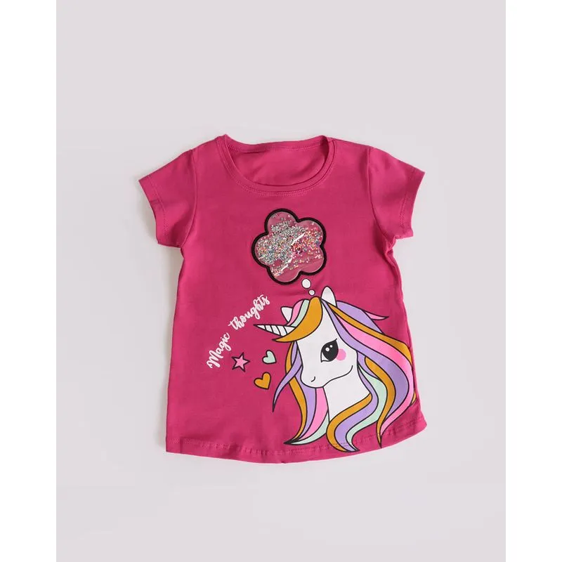 Blusa Bebê Estampa Unicórnio Rosa Escuro 3