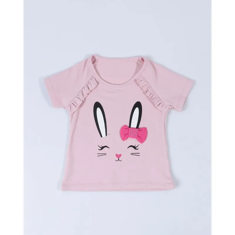 Blusa Bebê Estampa Coelha Rosa Claro 2