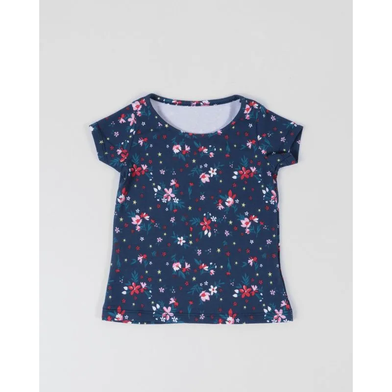 Blusa Bebê Floral Azul Marinho 1