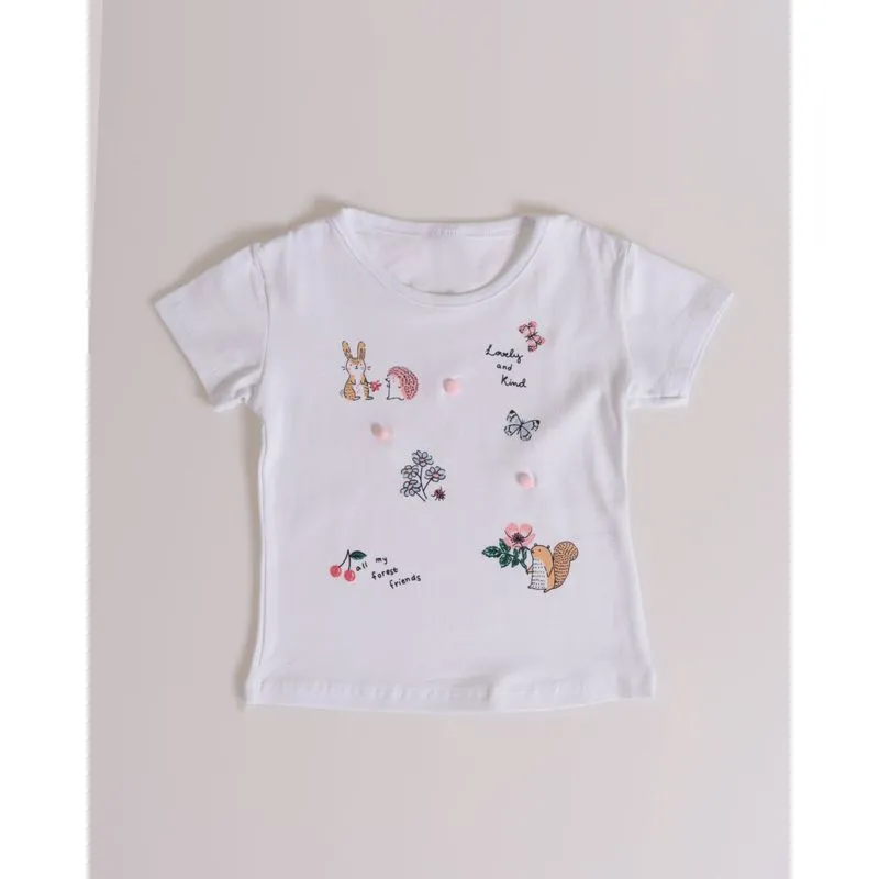 Blusa Bebê Bichinhos Pompom Branca 2