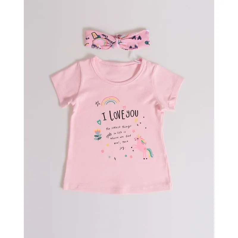 Blusa Bebê Estampa Love Rosa 2
