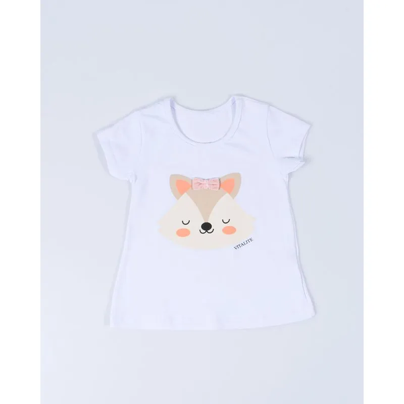 Blusa Infantil Estampa Raposa Branca 3