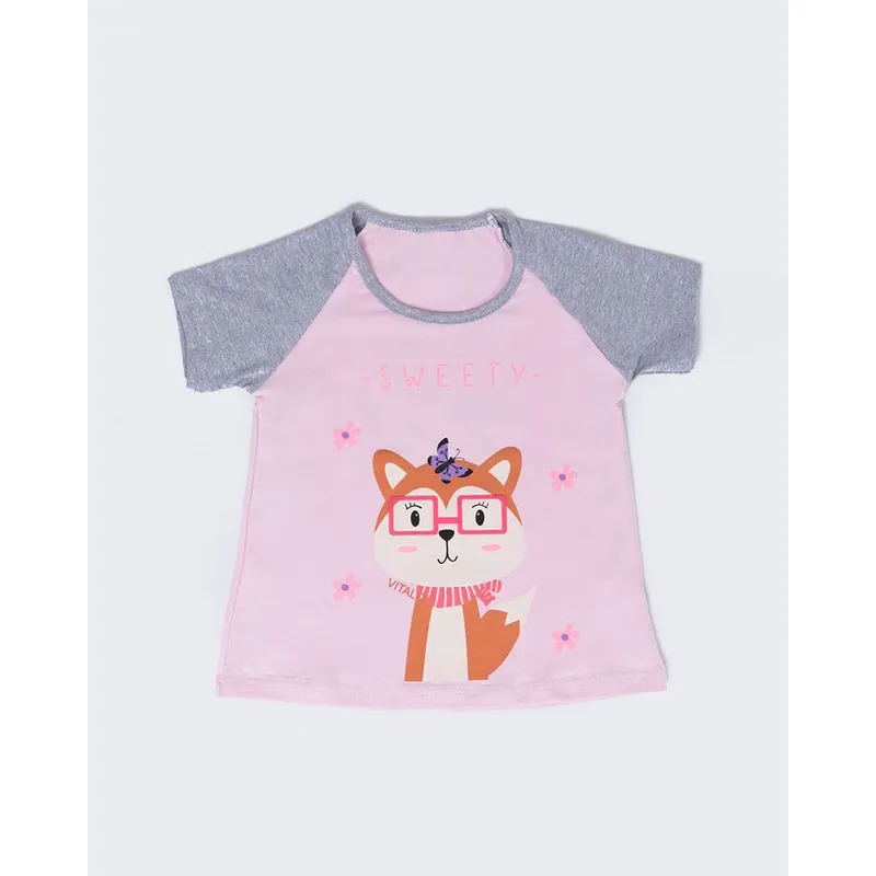 Blusa Infantil Estampa Sweety Rosa Claro 2