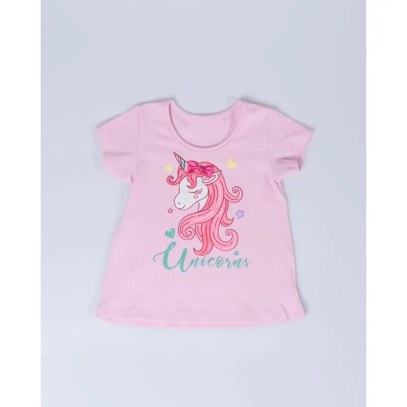 Blusa Bebê Estampa Unicórnio Rosa Claro 3