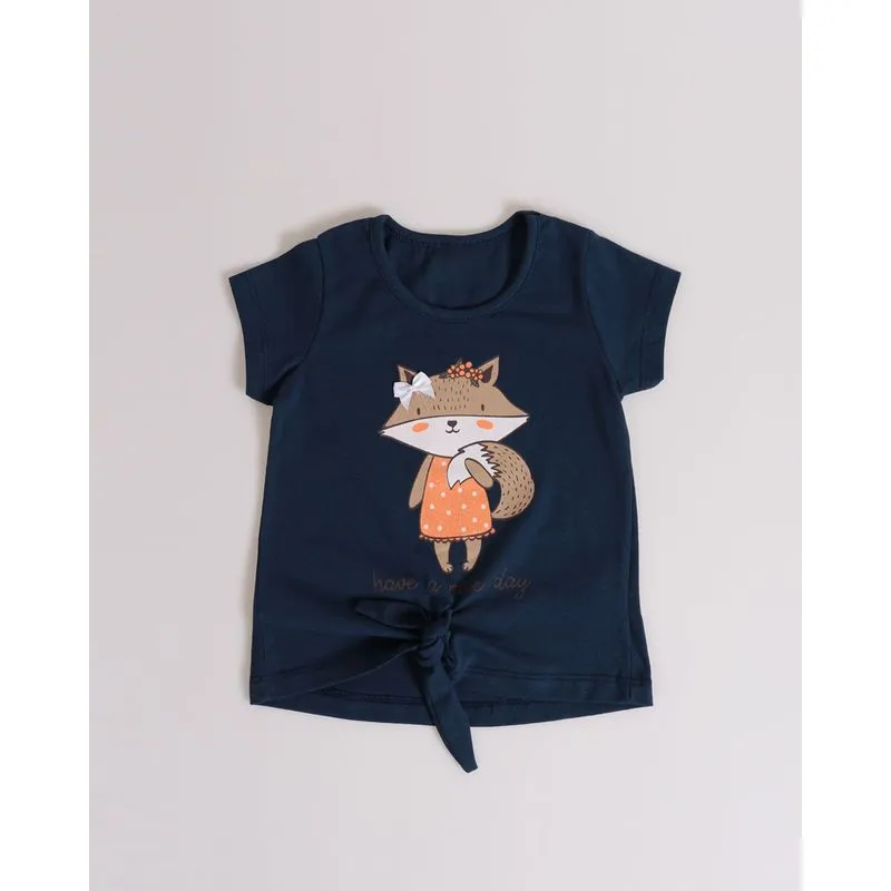 Blusa Bebê Nozinho Raposa Azul Marinho 1