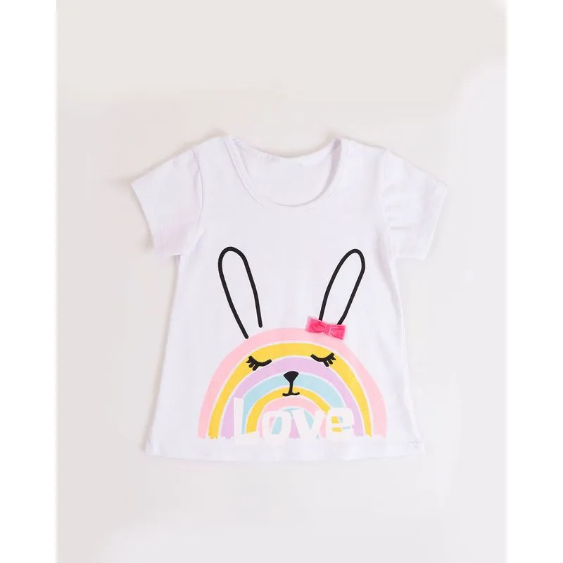 Blusa Bebê Estampa Love Branca 1