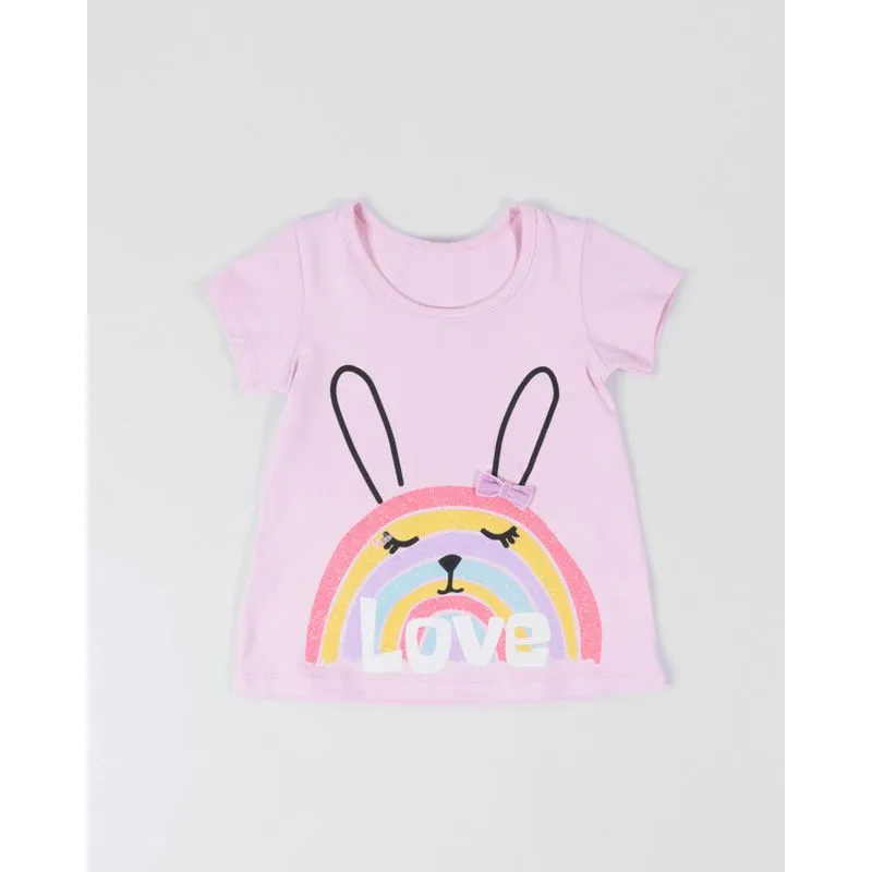 Blusa Bebê Estampa Love Rosa Claro 1