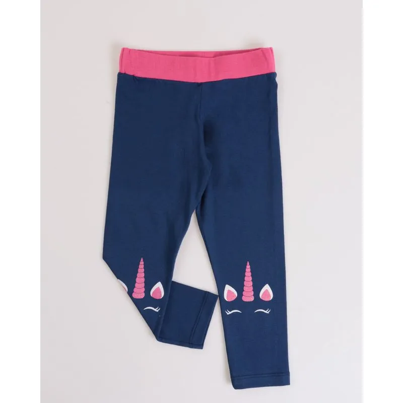 Calça Bebê Legging Estampa Unicórnio Azul Marinho 3
