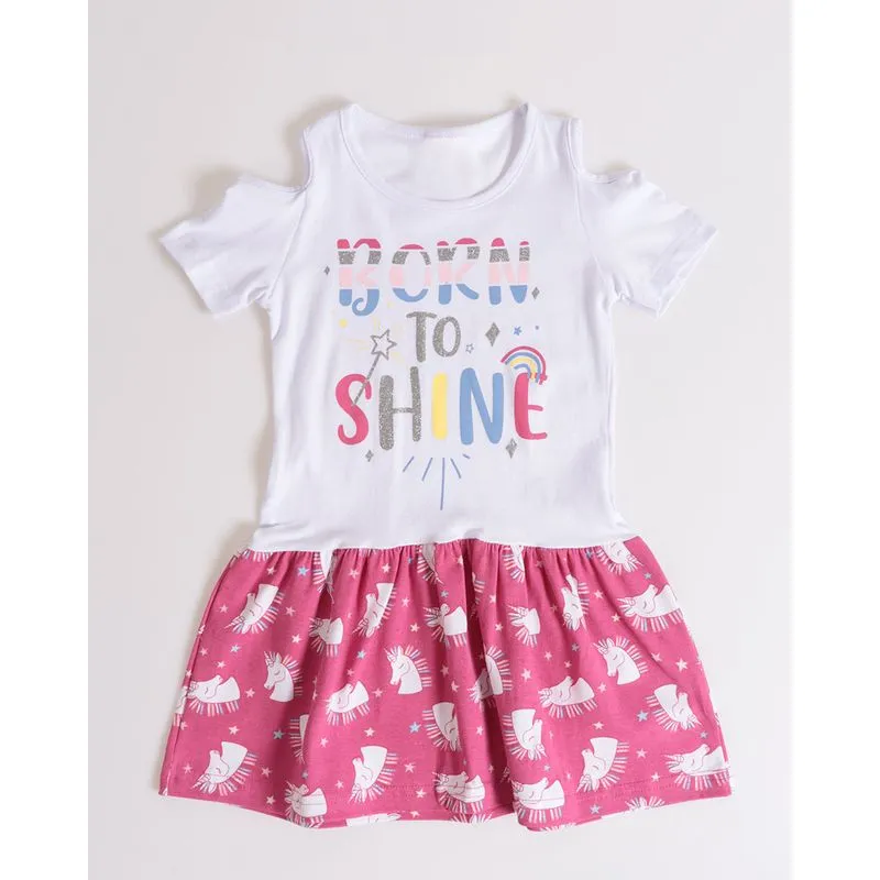 Vestido Bebê Estampa Unicórnio Branco 3