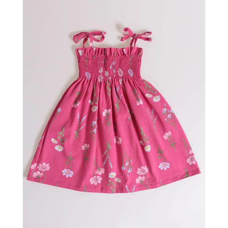 Vestido Bebê Alcinha Com Lastex Floral Rosa 3