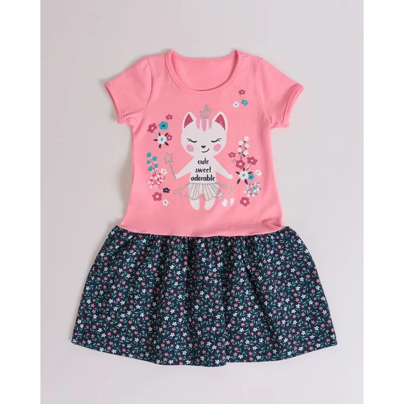 Vestido Bebê Estampa Floral Rosa 1