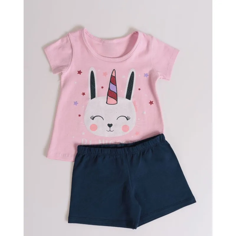 Conjunto Bebê Estampado Bunicorn Azul Marinho 3