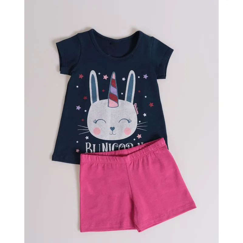 Conjunto Bebê Estampado Bunicorn Azul 2