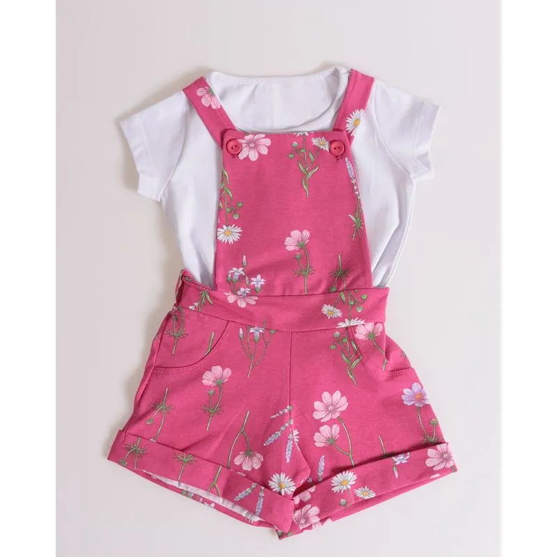 Macaquinho Bebê Estampa Floral Rosa 2