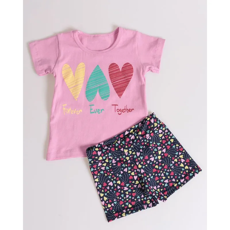 Conjunto Bebê Corações Brilho Rosa 3