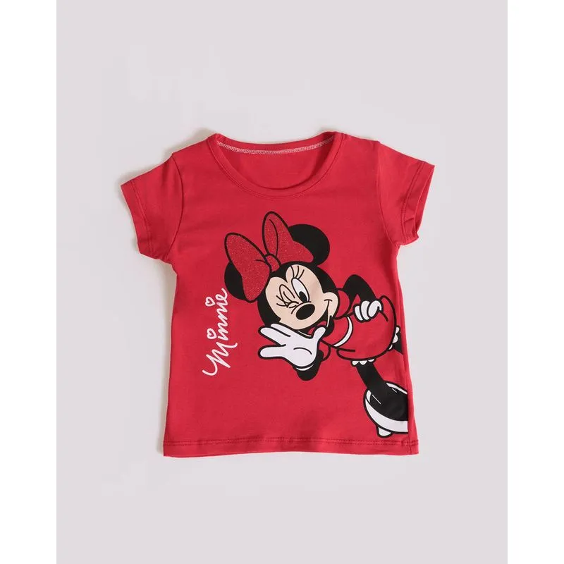 Blusa Bebê Estampa Minnie Disney Vermelha 1