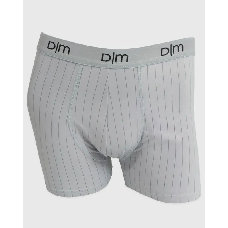 Cueca Masculina Boxer Poliamida Listrada Cinza G