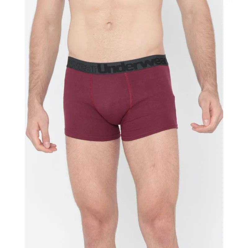Cueca Boxer Algodão Vinho M
