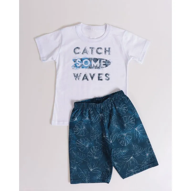 Conjunto Bebê Estampada Catch Some Branco 1