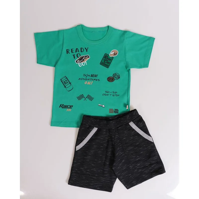 Conjunto Bebê Corrida de Carros Verde 3
