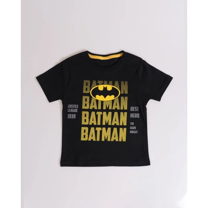 Camiseta Bebê Estampa Batman Liga da Justiça Preta 2