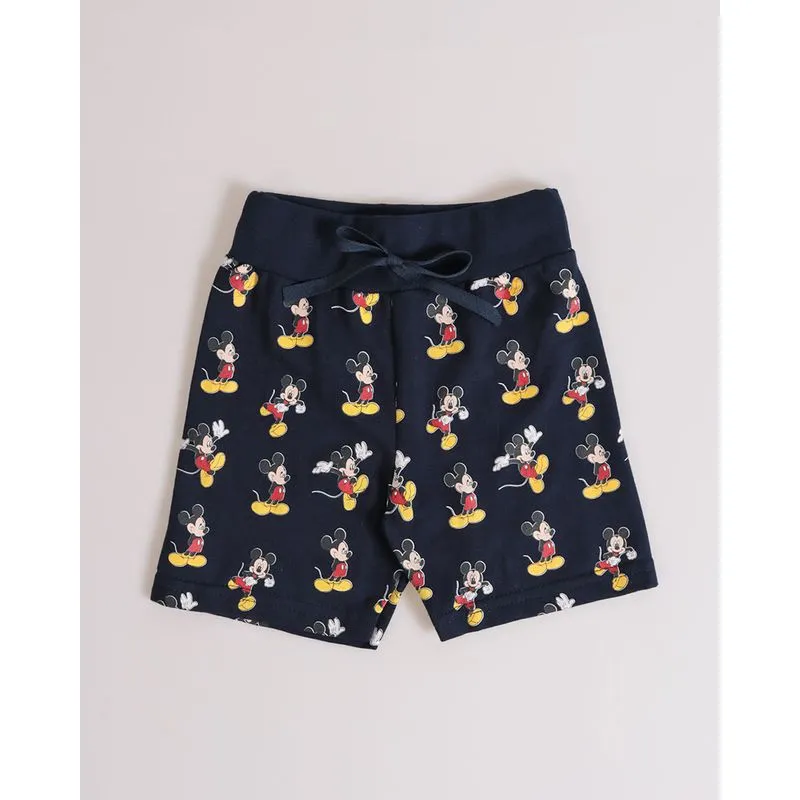 Bermuda Bebê Estampa Mickey Disney Azul Marinho M