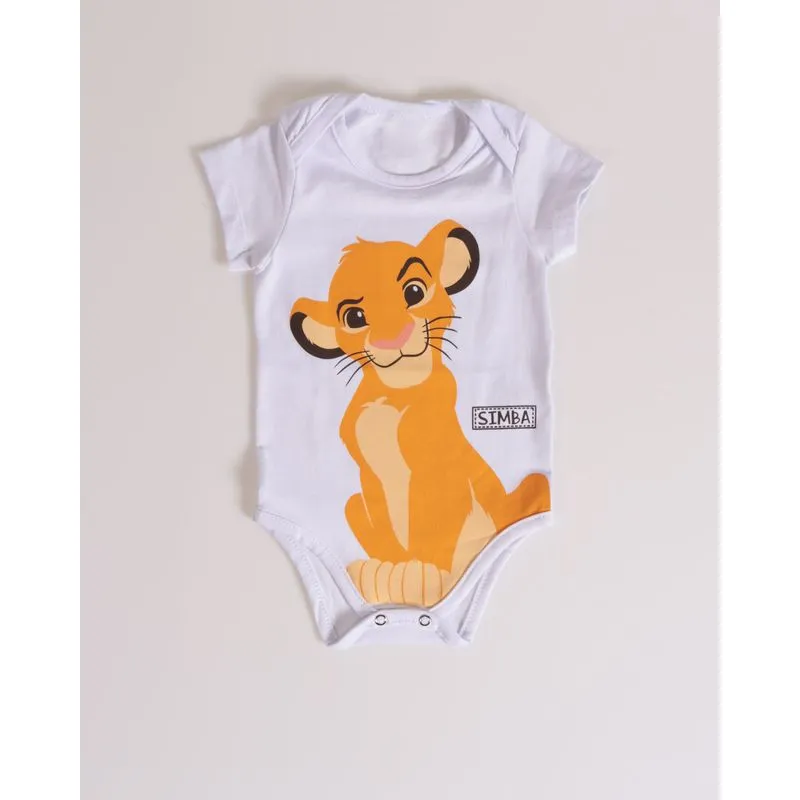 Body Bebê Simba Rei Leão Disney Branco P