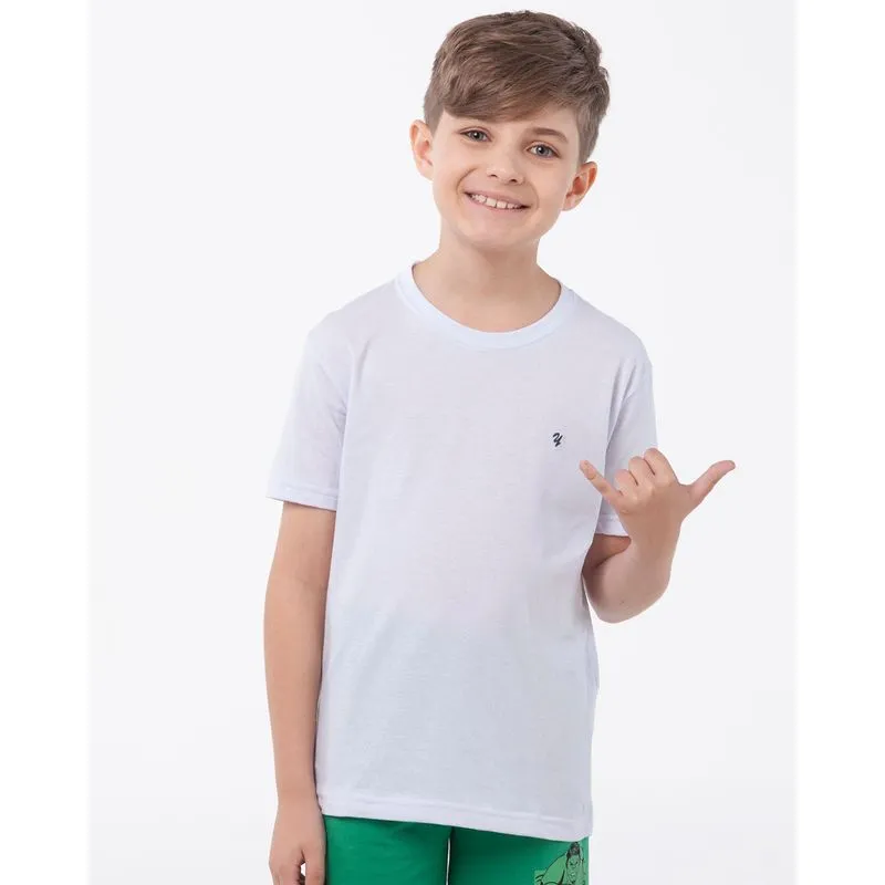 Camiseta Infantil Básica Branca 8
