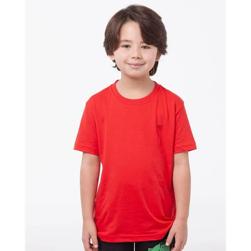 Camiseta infantil básica manga curta vermelha 6